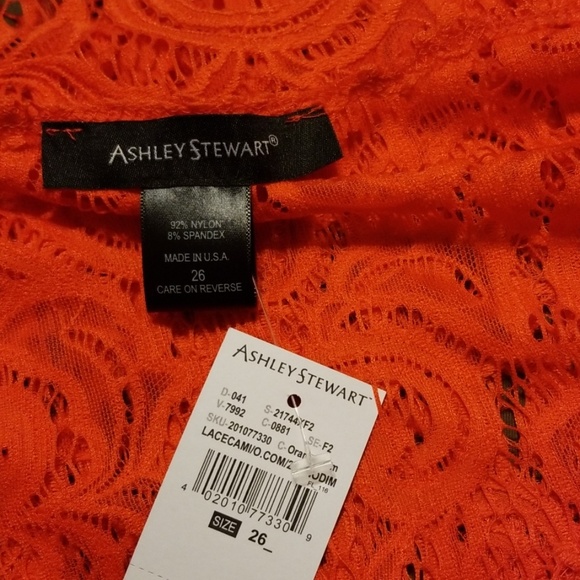 4X Plus Size Orange Lace Sheer Tank NWT - Picture 3 of 4